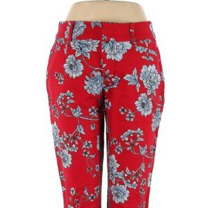 Roz and Ali Dress Pants, Red Blue Floral, Size 8
